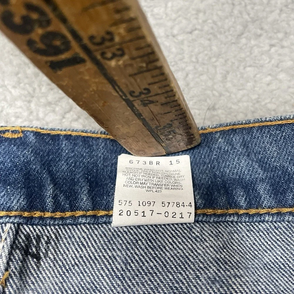 Vintage 90s Levis Jeans Mens 36x34 Blue Denim 517 Boot Cut Orange Tab Made M USA